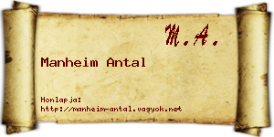 Manheim Antal névjegykártya